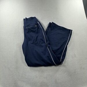 Athleta Navy Track Pants with White Trim